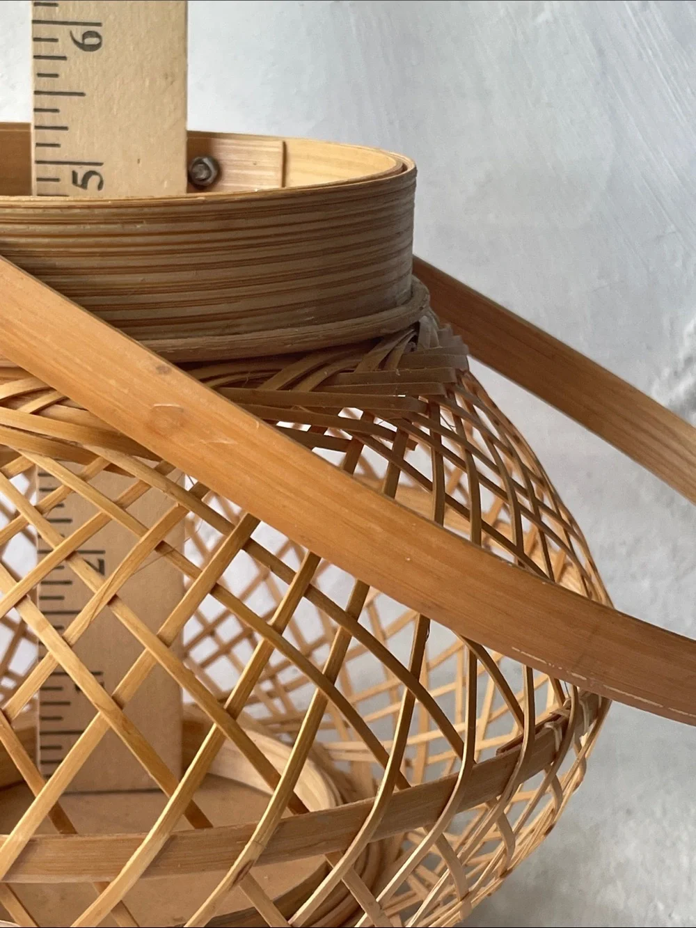 Hand Crafted Woven Bamboo Lantern Basket - Natural